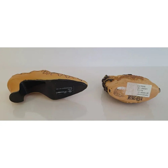 Vintage‎ Miniature Nostalgia Decorative Handbag & Shoe Beige & Gold, Knick Knack - Picture 6 of 6